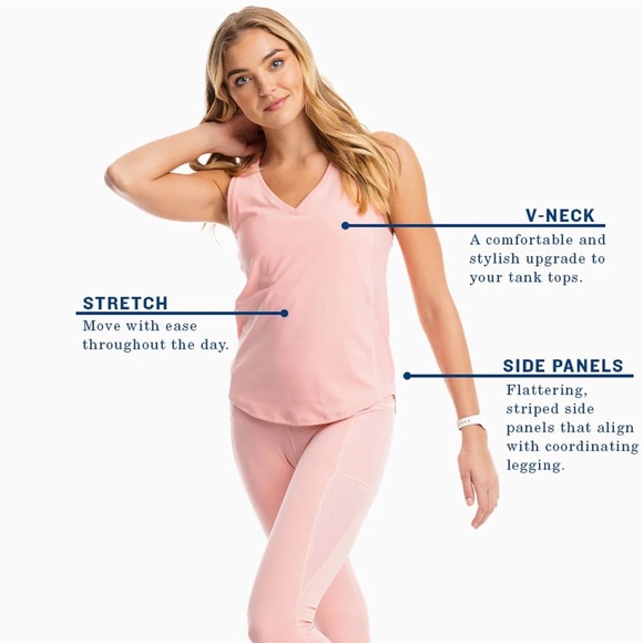 New Southern Tide Nelli Skip Stripe Tank Top Quartz Pink - Picture 5 of 5